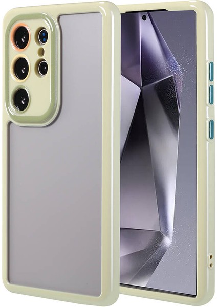 - Samsung Galaxy S24 Ultra - Kılıf Kamera Korumalı Renkli Kenar ve Çerçeve Tasarımlı Vitamin Kapak - Yeşil - T32442