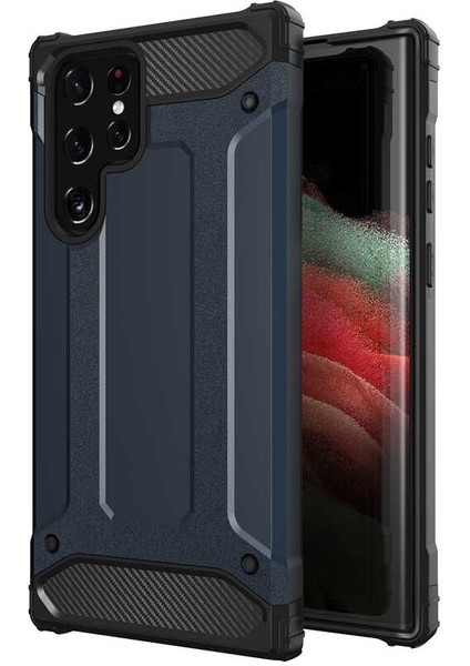 - Samsung Galaxy S22 Ultra - Kılıf Çift Katman Zırh Tank Crash Military Kapak - Gri - T20112 modelleri