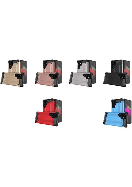 - Samsung Galaxy S22 Ultra - Kılıf Çift Katman Zırh Tank Crash Military Kapak - Siyah - T20112 indirimleri