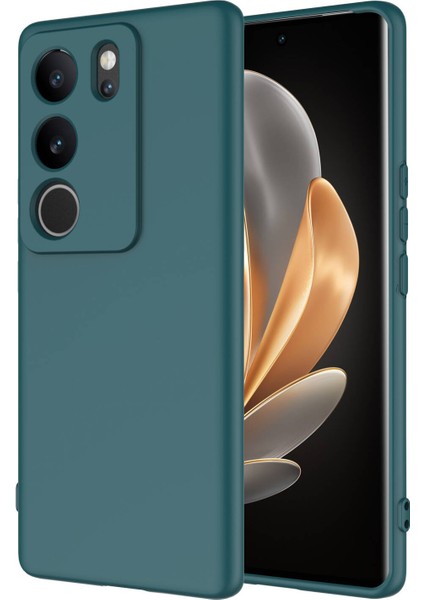 - Vivo V29 5G - Kılıf İçi Kadife Koruyucu Mara Lansman Kapak - Koyu Yeşil - T29531
