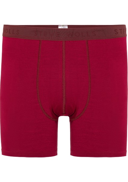 Erkek Bordo Tekli Uzun Paça Bambu Boxer - 25200