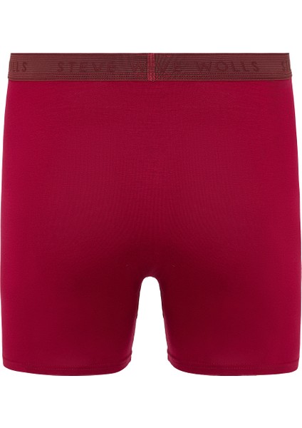 Erkek Bordo Tekli Uzun Paça Bambu Boxer - 25200