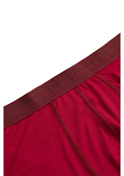 Erkek Bordo 3’lü Uzun Paça Bambu Boxer - 25201