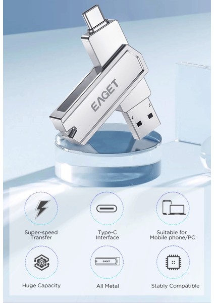 256Gb.Type-C ve USB 3.2 Type-C Girişli Tüm Cihazlara İphone Serisine Uygun ve İphone Dönüştürücü Hediye Yüksek Hızlı Usb Otg Flash Bellek Çift Giriş Metal Sağlam Orjinal