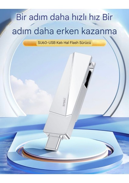 256Gb.Type-C ve USB 3.2 Type-C Girişli Tüm Cihazlara İphone Serisine Uygun ve İphone Dönüştürücü Hediye Yüksek Hızlı Usb Otg Flash Bellek Çift Giriş Metal Sağlam Orjinal