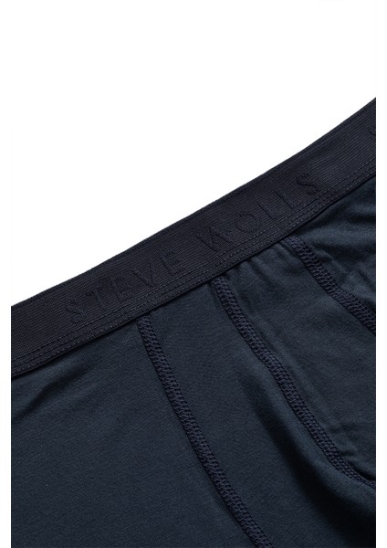 Erkek Lacivert 3’lü Uzun Paça Bambu Boxer - 25201 fırsatları