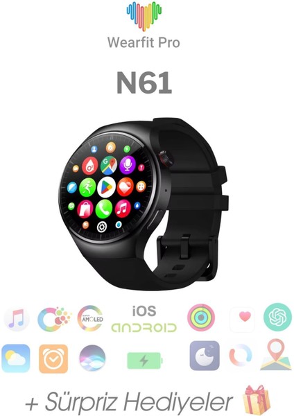N61 Akıllı Saat 45MM Amoled Ekran Akıllı Kol Saati