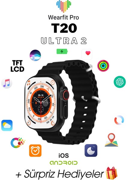 T20 Ultra 2 Akıllı Saat 49MM Tft Ekran Akıllı Kol Saati