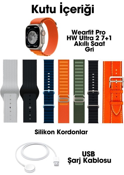 Hw Ultra 2 Akıllı Saat 7 Kordunlu 49MM Amoled Ekran Akıllı Kol Saati