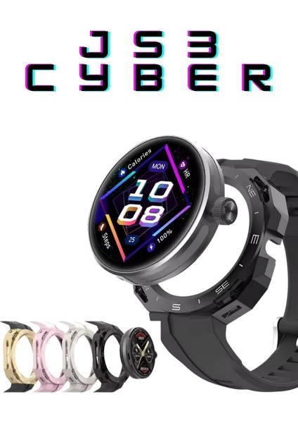 Js3 Cyber Hk4 Hero Akıllı Saat Yuvarlak Model 1.33 Inç 37MM Miniled Ekran Akıllı Kol Saati