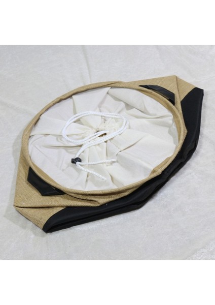 Jüt Torbalı Çamaşır Sepeti Alt Derili Su Geçirmez Kirli Sepet Çok Amaçlı Organizer (37*40)Cm fırsatları