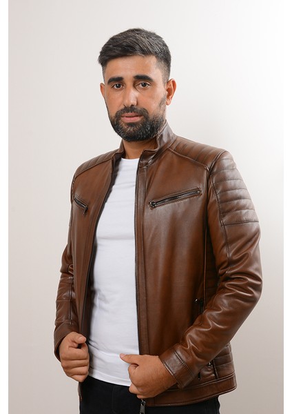 Erkek Taba Hakiki Deri Ceket modelleri