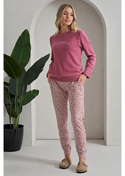 8129 Kadın Kışlık Pijama Takımı