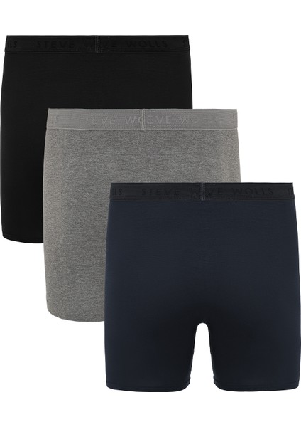 Erkek Renkli 3’lü Uzun Paça Bambu Boxer - 25202