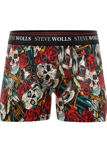 Erkek Gül Desenli Tekli Dijital Baskı Boxer - 1014