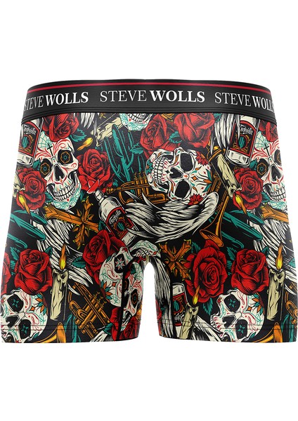 Erkek Gül Desenli Tekli Dijital Baskı Boxer - 1014 modelleri