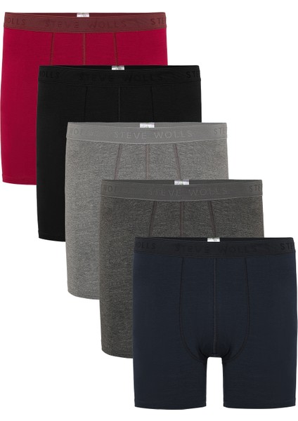 Erkek Renkli 5’li Uzun Paça Bambu Boxer - 25204 (BUK100)