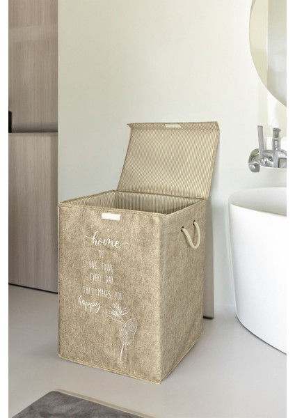 2'li Keçe Kapaklı Çok Amaçlı Saklama Sepeti Bej Renk fiyatları