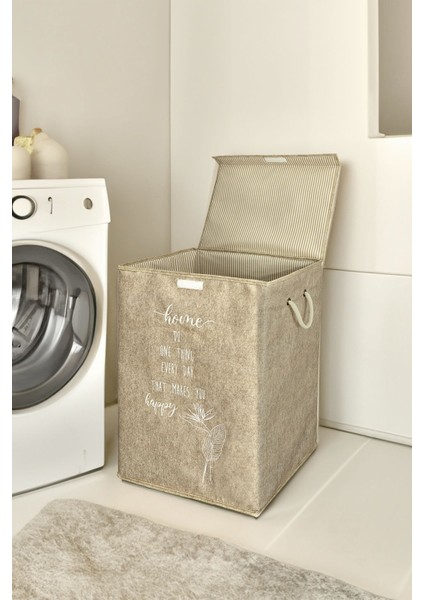 2'li Keçe Kapaklı Çok Amaçlı Saklama Sepeti Bej Renk modelleri