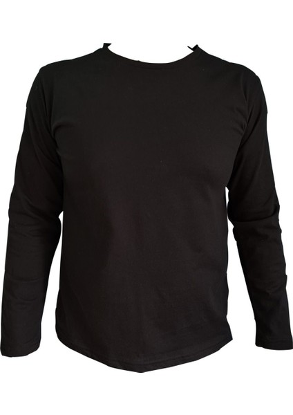 Düz Siyah Dar Kalıp Erkek Tişört