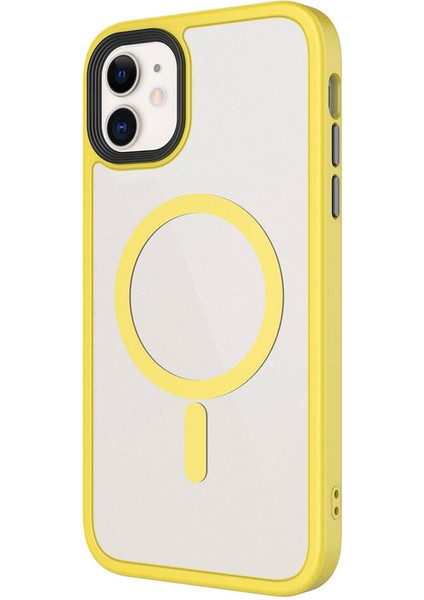 Apple iPhone 11 - Kılıf Mat Arka Yüzey Wireless Şarj Özellikli Flet Magsafe Kapak - Pembe indirimleri