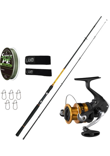 Shimano Fx 4000 - Albastar Bouncy 270 cm 15-40 gr Tam Takım Lüx Usta Profesyonel Hobi Olta Seti