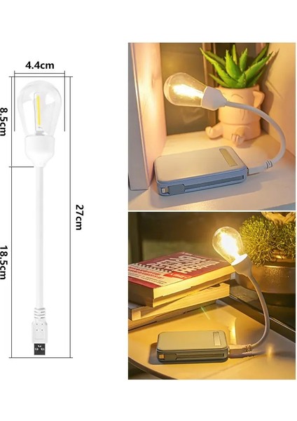 Kitap Okuma Lambası Akrabatik Gövdeli USB Girişli Modern ve Rustik Tasarımı- Ampul Tasarım Günışığı