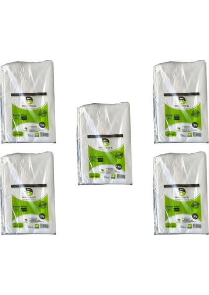 Şeffaf Naylon 5'lik 30 x 52 cm Bakkaliye Poşeti Torbası - 5 Kg. - Ort. 425 Adet - 5 Paket