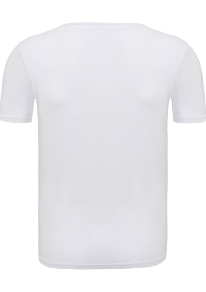 Erkek Beyaz Tekli Yuvarlak Yaka Bambu T-Shirt - 33500 fiyatları