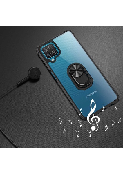 - Samsung Galaxy A12 - Kılıf Yüzüklü Arkası Şeffaf Koruyucu Mola Kapak - Kırmızı - T16373 modelleri