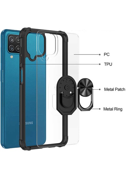- Samsung Galaxy A12 - Kılıf Yüzüklü Arkası Şeffaf Koruyucu Mola Kapak - Kırmızı - T16373 indirimleri