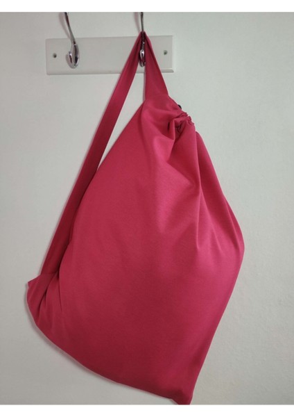Tekno Trust El Yapımı Duck Kumaş Keten Pembe Askılı Çamaşır Oyuncak Kirli Saklama Torbası 5 Renk 65*45 cm