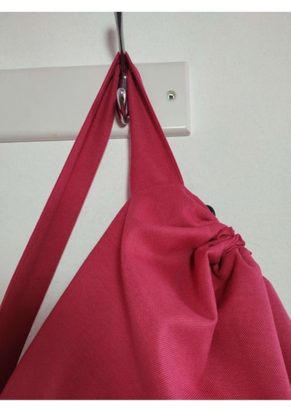 Tekno Trust El Yapımı Duck Kumaş Keten Pembe Askılı Çamaşır Oyuncak Kirli Saklama Torbası 5 Renk 65*45 cm
