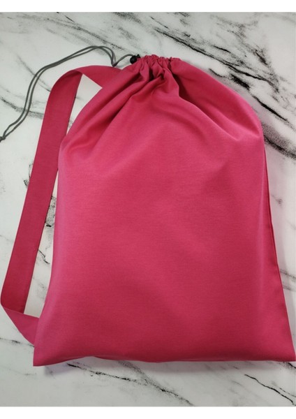 Tekno Trust El Yapımı Duck Kumaş Keten Pembe Askılı Çamaşır Oyuncak Kirli Saklama Torbası 5 Renk 65*45 cm