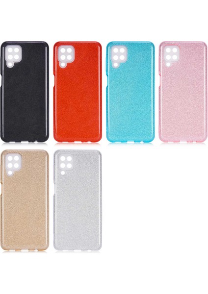 - Samsung Galaxy A12 - Kılıf Simli Koruyucu Shining Silikon - Mor - T18864 modelleri