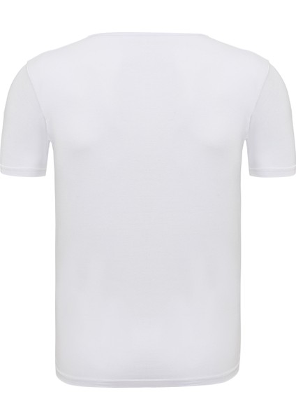 Erkek Beyaz 2’li V Yaka Bambu T-Shirt - 33601 modelleri