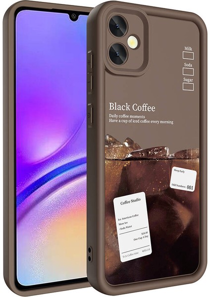 - Samsung Galaxy A05 - Kılıf Kamera Korumalı Baskılı Arka Yüzey Klas Kapak - Koyu Kahve - T32275 modelleri