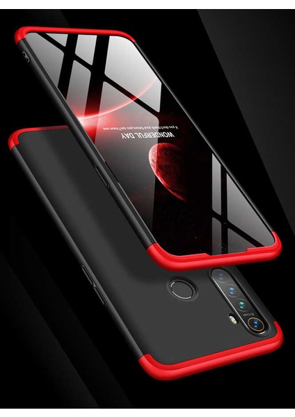 - Realme 5 - Kılıf Parmak izi Yapmayan 3 Parça Ays Kapak - Kırmızı - T13542 modelleri