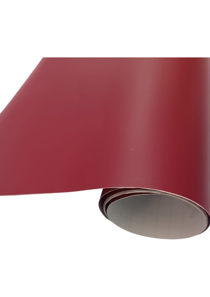 Mat Bordo Renk Dayanıklı Araç Motor Mobilya Beyaz Eşya Kaplama Folyosu 126Cm X 1 Metre