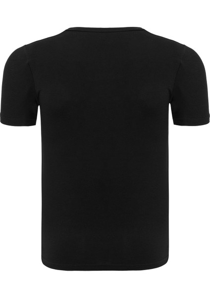 Erkek Siyah 4’lü Yuvarlak Yaka Bambu T-Shirt - 33502 modelleri