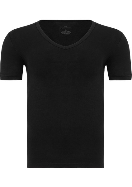 Erkek Siyah 4’lü V Yaka Bambu T-Shirt - 33602 fiyatları