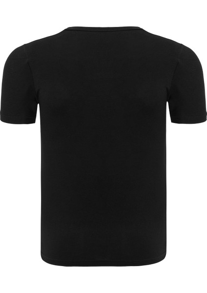 Erkek Siyah 4’lü V Yaka Bambu T-Shirt - 33602 modelleri