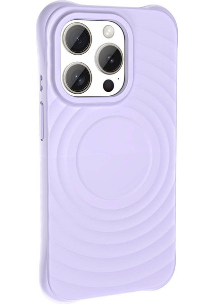 - Apple iPhone 15 Pro - Magsafe Şarj Özellikli Airbagli Mat Görünümlü Hepi Kapak - Lila - T32166