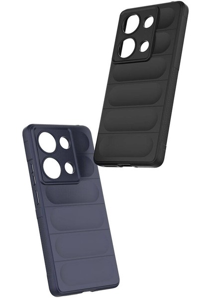 - Xiaomi Redmi Note 13 Pro 4G - Kılıf Esnek TPU Oyuklu Arka Yüzey Tasarımlı Etnik Silikon Kapak - Siyah
