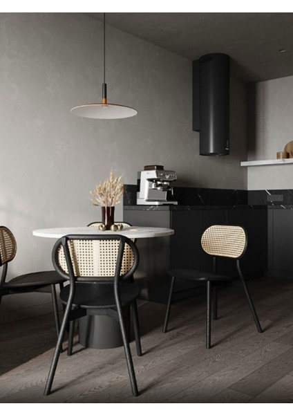 Orpheus Siyah Teddy Hazeranlı Siyah Ahşap Sandalye