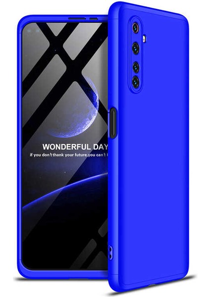- Realme 6 - Kılıf Parmak izi Yapmayan 3 Parça Ays Kapak - Mavi - T13927