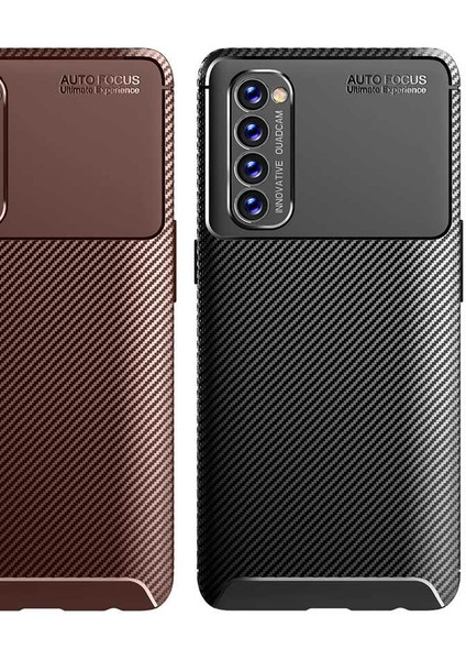 - Oppo Reno 4 Pro 4G - Kılıf Auto Focus Karbon Negro Silikon Kapak - Siyah