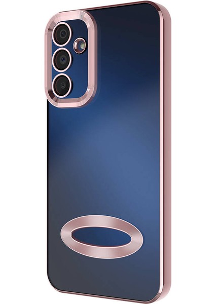 Samsung Galaxy A25 Kılıf Kamera Korumalı Logo Gösteren Omega Kapak - Rose Gold