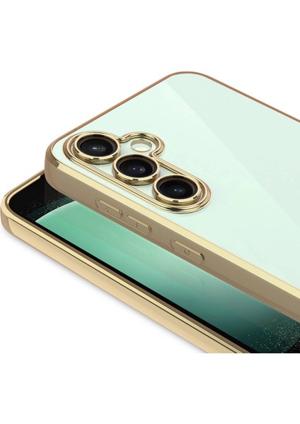 Samsung Galaxy A35 Kılıf Kamera Korumalı Logo Gösteren Omega Kapak - Rose Gold