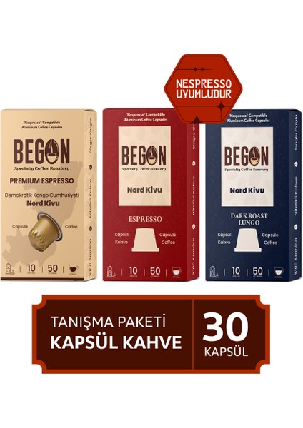 Nord Kivu Nespresso Uyumlu Alüminyum Kapsül Kahve Tanışma Paketi - 30 Adet